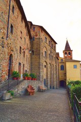 scorcio del borgo medievale di Anghiari in Arezzo, Toscana, Italia. Nel 1440 il paese fu teatro di una famosa battaglia, passata alla storia appunto come battaglia di Anghiari