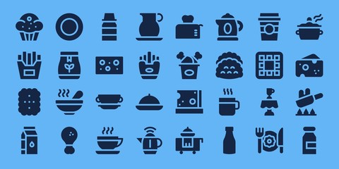 Modern Simple Set of breakfast Vector filled Icons