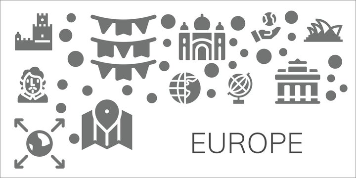 europe icon set