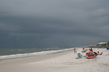 Fototapeta na wymiar People on vacation on Panama City Beach Florida