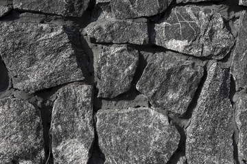 Stone wall background, gray stones, large stones