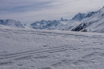 Neige, vallée de l'Ubaye, Mercantour, France