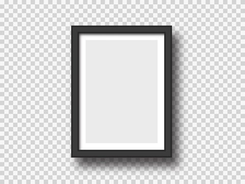 Black wall picture or photograph frame mock up