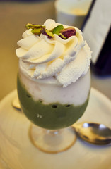 Sicilian sorbet with whipped cream