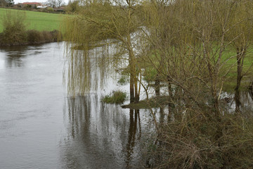 Village de Cheix en Retz dans le département de la Loire Atlantique et sa rivière l'Acheneau en...