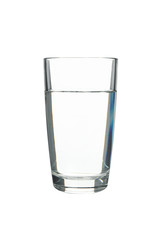 Glass with water isolated on white background