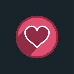 flat icons for Heart and shadow,vector illustrations