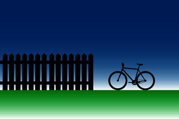 Bicycle and gate fence