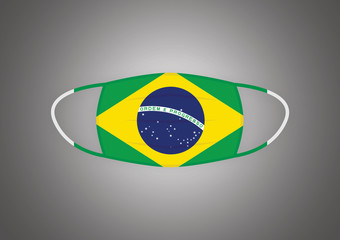 Mascherina chirurgica con bandiera del Brasile