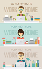 Work from home, Covid 19 quarantine concept