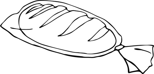 Print illustration bread in a bad