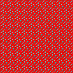 Top angle view of simulated virus in a pattern on red background. Concept of covid-19, coronavirus on red background.