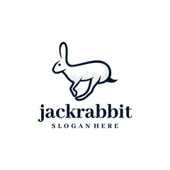 Jackrabbit logo design. Awesome a modern jackrabbit logo. A jackrabbit  logotype.