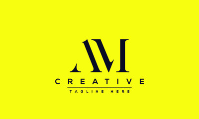 AM Letter Logo Design. Creative Modern A M Letters icon vector Illustration.