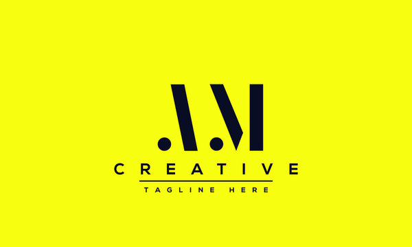 AM Letter Logo Design. Creative Modern A M Letters icon vector Illustration.