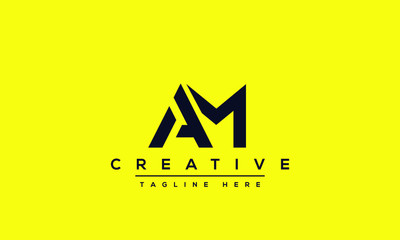 AM Letter Logo Design. Creative Modern A M Letters icon vector Illustration. - obrazy, fototapety, plakaty