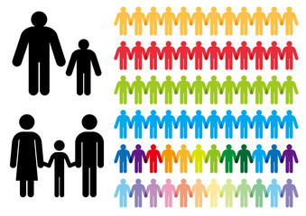 青色の手をつなぐ人物シルエット 3dイメージ Wall Mural Rrice