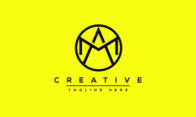 AM Letter Logo Design. Creative Modern A M Letters icon vector Illustration.