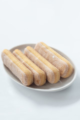 cookies on a saucer on a white background isolated