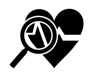 health and magnifying glass icon