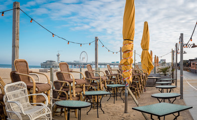Empty boulevard of Scheveningen in the Netherlands (coronavirus)