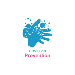 Washing your hands. prevention methods Covid-19, virus corona template vector