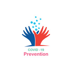 Washing your hands. prevention methods Covid-19, virus corona template vector