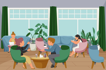 Woman Daily Routine Composition