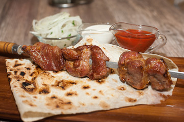 grilled pork ribs with vegetables