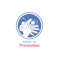Washing your hands. prevention methods Covid-19, virus corona template vector