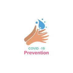 Washing your hands. prevention methods Covid-19, virus corona template vector