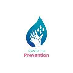 Washing your hands. prevention methods Covid-19, virus corona template vector