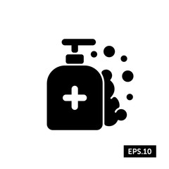 Fototapeta premium Coronavirus Hand Soap Icon, Hand Soap Sign/Symbol Silhouette Vector