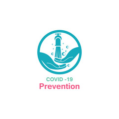 Washing your hands. prevention methods Covid-19, virus corona template vector