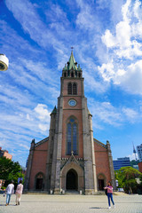 Seoul, Republic of Korea - Myeongdong Catholic Cathedral, Roman Catholic Church community in Korea.