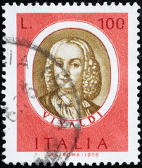 Composer Antonio Vivaldi on italian postage stamp