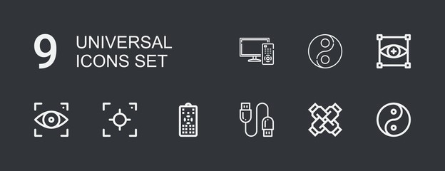 Editable 9 universal icons for web and mobile