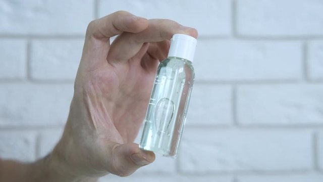 Sanitizer in a bottle.