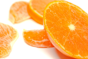 Fototapeta na wymiar orange isolated detail white background
