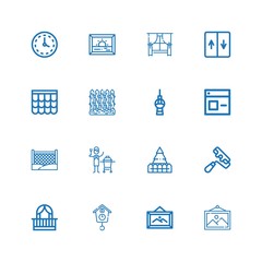 Editable 16 wall icons for web and mobile
