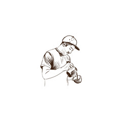 hand drawn coffee maker illustrations