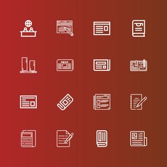 Editable 16 article icons for web and mobile