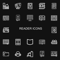 Editable 22 reader icons for web and mobile