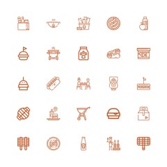 Fototapeta na wymiar Editable 25 burger icons for web and mobile