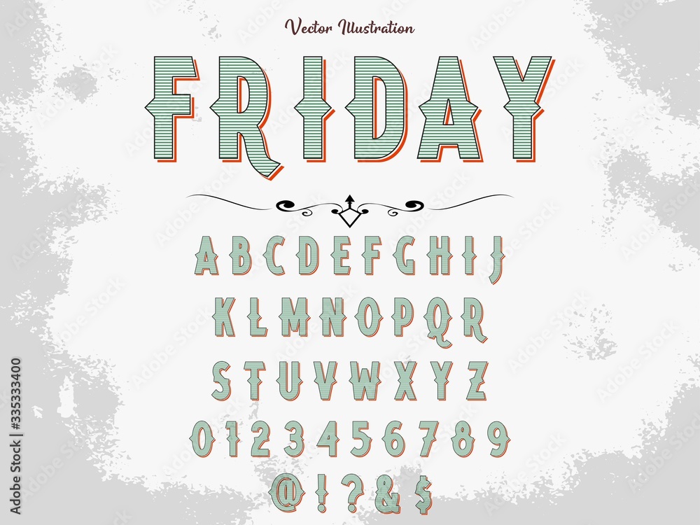 Aufkleber font. script.typeface.alphabet .shadow effect.handcrafted handwritten vector label design old style.