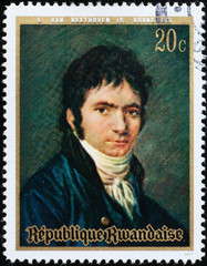 Young Ludwig van Beethoven on postage stamp