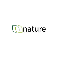N nature logo concept template.