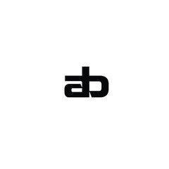 Creative Professional Trendy and Minimal Letter AB Logo Design in Black and White Color, Initial Based Alphabet Icon Logo in Editable Vector Format