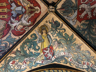Gothic arched ceilings with medieval fresco