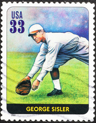 Baseball legend George Sisler on american stamp